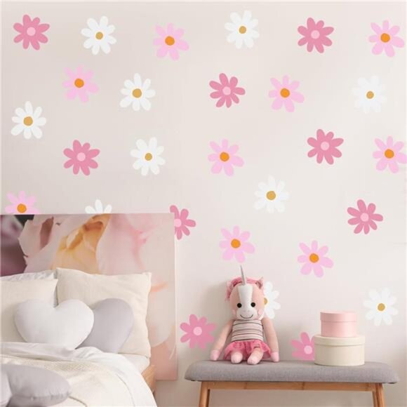 Daisy Wall Decals Flower Stickers Peel and Stick Vinyl Nursery Bedroom Living Ro - Picture 5 of 8